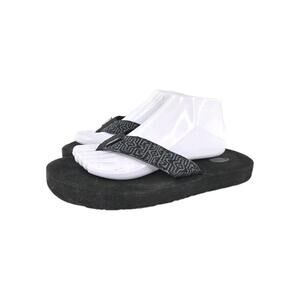 Teva 6108 Mens Black Woven Strap Thong Sandals US 9 Flip Flop Shoes